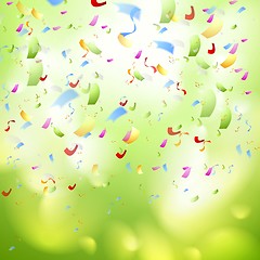 Image showing Bright shiny confetti abstract design template