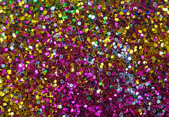 Image showing Small multicolored sequins as background