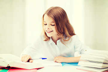 Image showing student girl studying at school