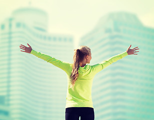 Image showing woman doing sports outdoors