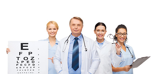 Image showing smiling eye doctors and nurses