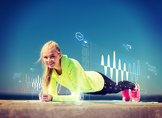 Image showing woman doing sports outdoors