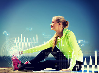 Image showing woman doing sports outdoors