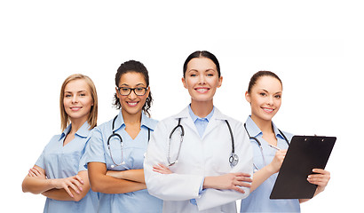 Image showing team or group of female doctors and nurses