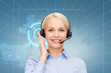 Image showing friendly female helpline operator