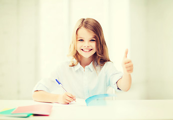 Image showing student girl studying at school