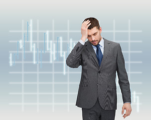 Image showing handsome businessman having headache