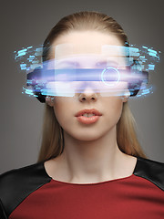 Image showing woman in futuristic glasses