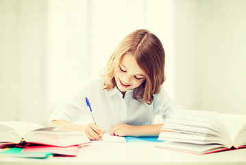 Image showing student girl studying at school