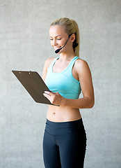 Image showing beautiful athletic woman in gym