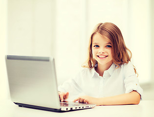 Image showing girl with laptop pc at school