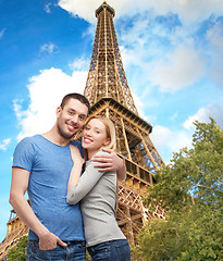 Image showing smiling couple hugging