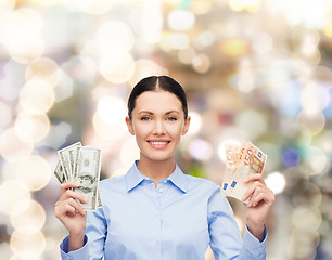 Image showing businesswoman with dollar cash money