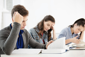 Image showing students with notebooks and tablet pc at school