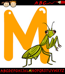 Image showing letter m for mantis cartoon illustration