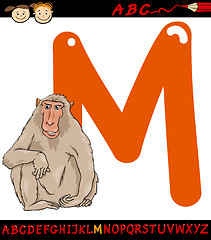 Image showing letter m for macaque cartoon illustration