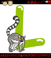 Image showing letter l for lemur cartoon illustration