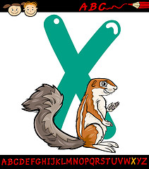 Image showing letter x for xerus cartoon illustration