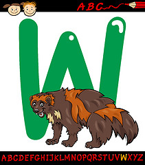 Image showing letter w for wolverine cartoon illustration