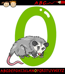 Image showing letter o for opossum cartoon illustration