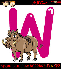 Image showing letter w for warthog cartoon illustration