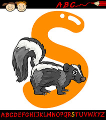 Image showing letter s for skunk cartoon illustration