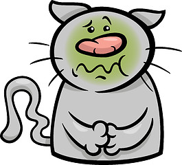 Image showing sick cat cartoon illustration