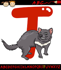 Image showing letter t for tasmanian devil cartoon