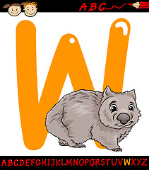 Image showing letter w for wombat cartoon illustration