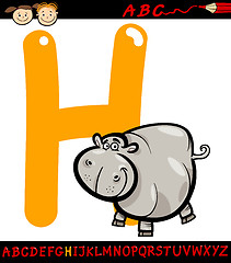 Image showing letter h for hippo cartoon illustration