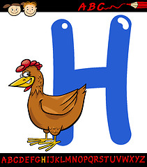 Image showing letter h for hen cartoon illustration