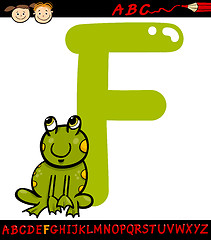 Image showing letter f for frog cartoon illustration