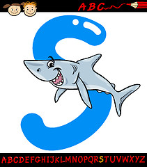 Image showing letter s for shark cartoon illustration