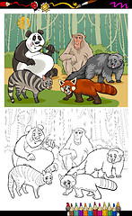 Image showing funny animals cartoon coloring book