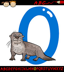 Image showing letter o for otter cartoon illustration