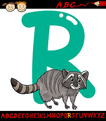 Image showing letter r for raccoon cartoon illustration
