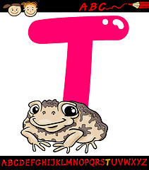 Image showing letter t for toad cartoon illustration