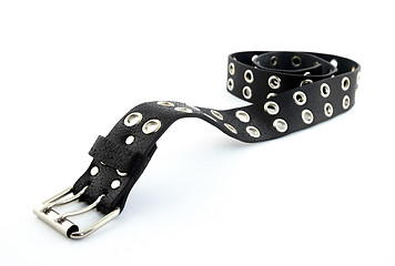 Image showing Black studded leather belt