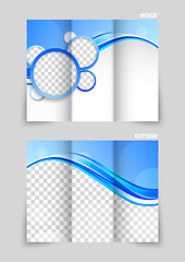 Image showing Blue tri-fold brochure