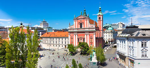 Image showing Preseren square, Ljubljana, capital of Slovenia.