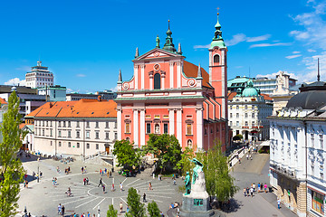 Image showing Preseren square, Ljubljana, capital of Slovenia.