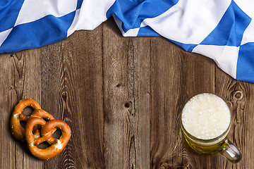Image showing Bavarian flag as a background for Oktoberfest