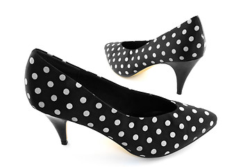 Image showing Black retro polka shoes