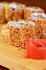 Image showing sesame sushi rolls