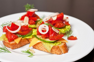 Image showing Toast with vegetables