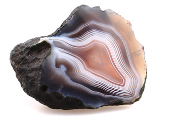 Image showing grey white and brown agate isolated 
