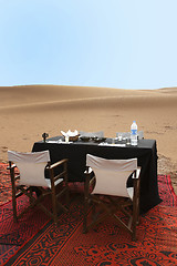 Image showing Breakfast in the desert