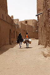 Image showing Desert inhabitants with donkeys