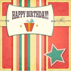 Image showing Vintage retro happy birthday card