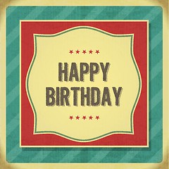 Image showing Vintage retro happy birthday card